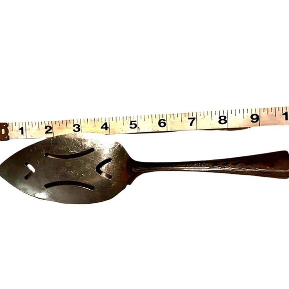 Vintage Serving Slotted Spoon Stainless Steel Wide Kitchen Serwervare - Picture 2 of 3